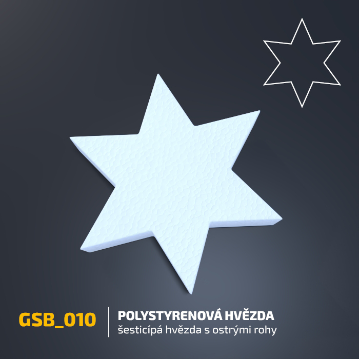 Polystyrenová hvězda - šesticípá